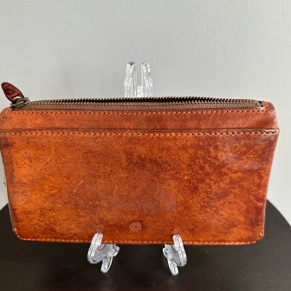 Dakota Leather Long Wallet – Brown / Burnt Orange - Picture 6 of 15